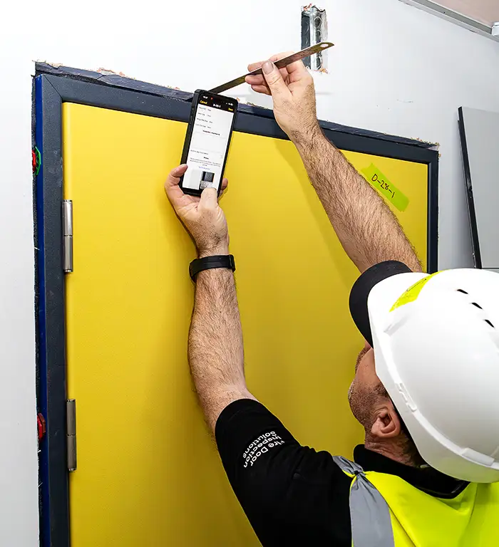 Fire Door Inspection Solution - Fire Door Inspector Checking Compliance